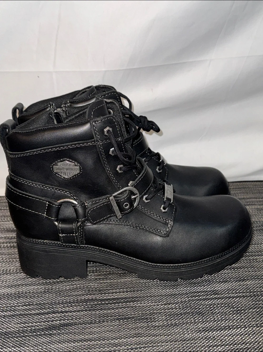 Harley Davidson Women's Tegan Lace Moto Boots - Round Toe